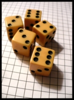 Dice : Dice - 6D - Set of 5 Ivory Coloered With Black Pips